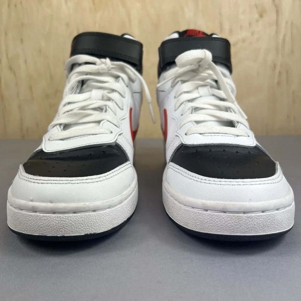 Nike Court Borough Mid 2 Youth 6Y White Red Black Mid-Top Sneakers CD7782-110